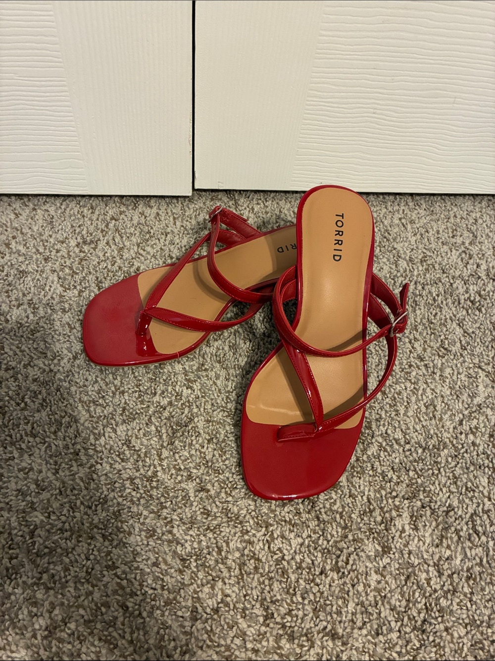 torrid Red Strappy Square-Toe Heeled Sandals